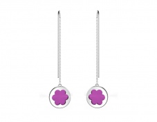 “Gothic Reflections” dangle earrings (magenta)